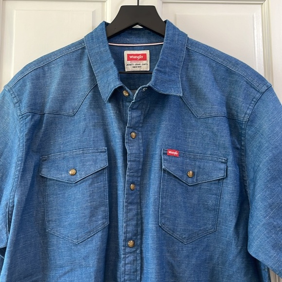 NWOT Wrangler Denim Button Down Tiger Eye Snap Shirt - Size XL - Picture 3 of 11
